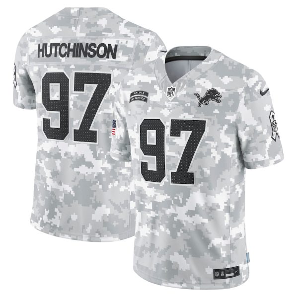 Men's Detroit Lions Aidan Hutchinson Nike Arctic Camo 2024 Salute to Service Limited Jersey - GNE DROP338