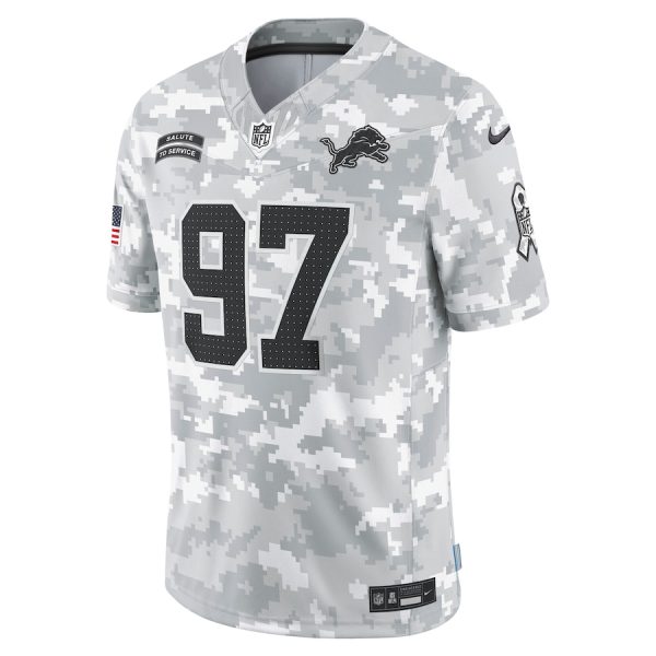 Men's Detroit Lions Aidan Hutchinson Nike Arctic Camo 2024 Salute to Service Limited Jersey - GNE DROP338