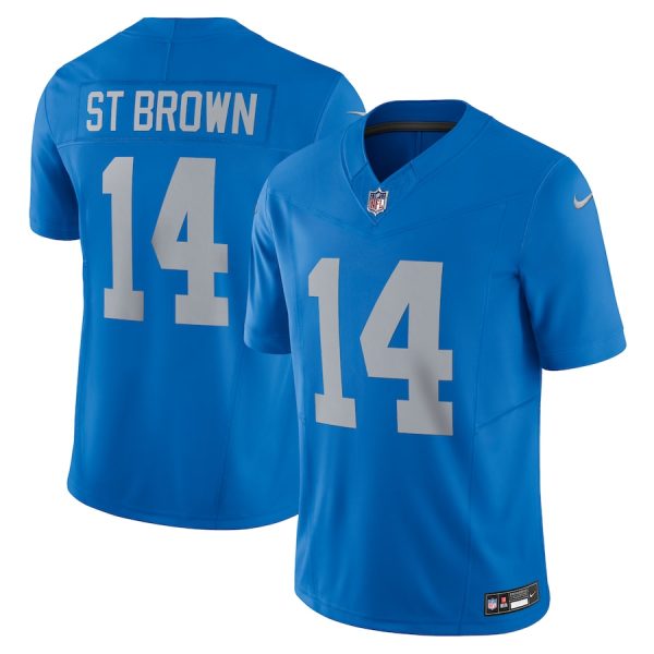 Men's Detroit Lions Amon-Ra St. Brown Nike Blue Vapor F.U.S.E. Alternate Limited Jersey - GNE DROP339