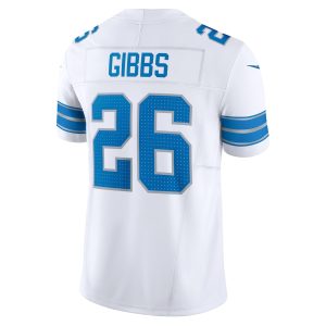 Men's Detroit Lions Jahmyr Gibbs Nike White Vapor F.U.S.E. Limited Jersey - GNE DROP341