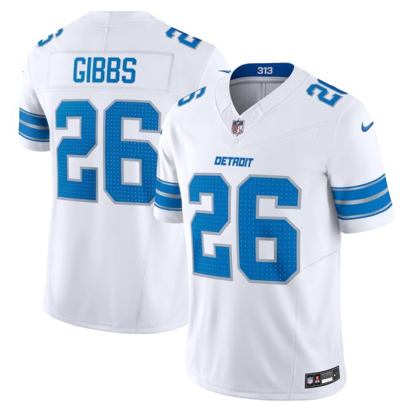 Men's Detroit Lions Jahmyr Gibbs Nike White Vapor F.U.S.E. Limited Jersey - GNE DROP341