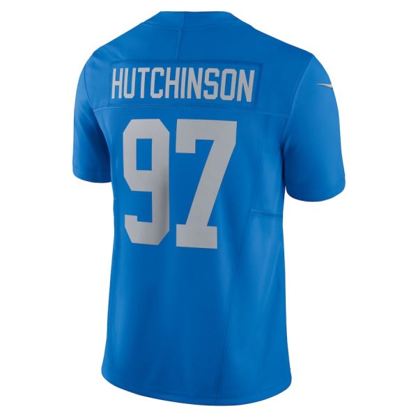 Men's Detroit Lions Aidan Hutchinson Nike Blue Vapor F.U.S.E. Alternate Limited Jersey - GNE DROP343