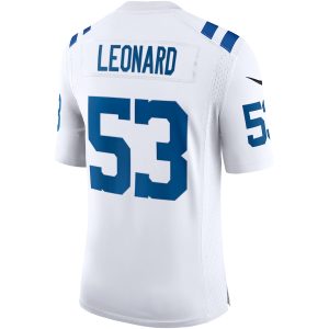 Men's Indianapolis Colts Shaquille Leonard Nike White Vapor Limited Jersey - GNE DROP358