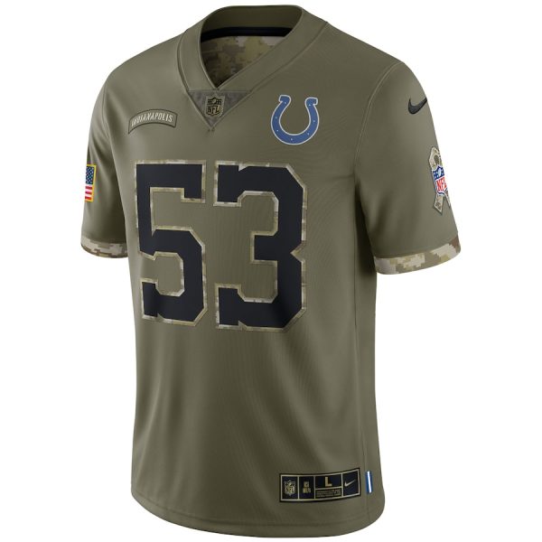 Men's Indianapolis Colts Shaquille Leonard Nike Olive Salute To Service Limited Jersey - GNE DROP361