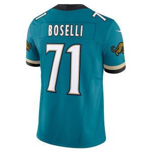 Men's Jacksonville Jaguars Tony Boselli Nike Teal Prowler Throwback Vapor F.U.S.E. Limited Retired Player Jersey - GNE DROP380