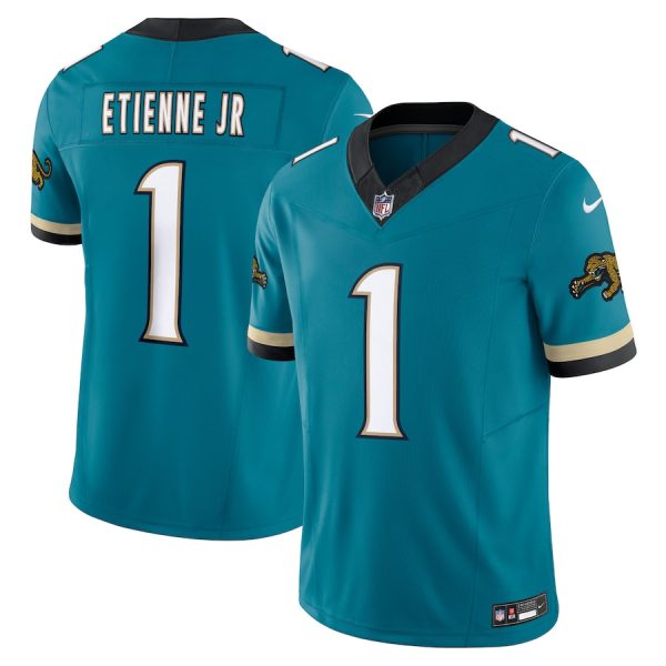 Men's Jacksonville Jaguars Travis Etienne Nike Teal Prowler Throwback Vapor F.U.S.E. Limited Jersey - GNE DROP388