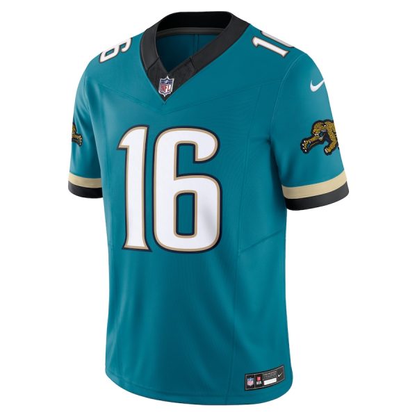 Men's Jacksonville Jaguars Trevor Lawrence Nike Teal Prowler Throwback Vapor F.U.S.E. Limited Jersey - GNE DROP392