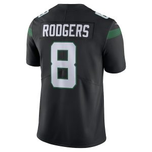 Men's New York Jets Aaron Rodgers Nike Black Vapor Untouchable Limited Jersey - GNE DROP394