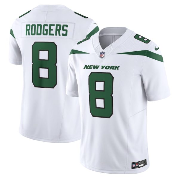 Men's New York Jets Aaron Rodgers Nike Spotlight White Vapor F.U.S.E. Limited Jersey - GNE DROP395