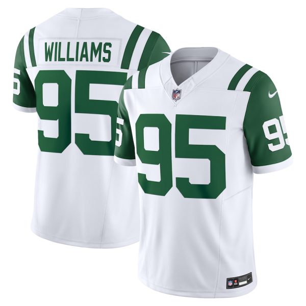 Men's New York Jets Quinnen Williams Nike White Classic Alternate Vapor F.U.S.E. Limited Jersey - GNE DROP398