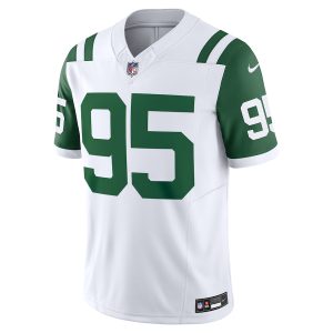 Men's New York Jets Quinnen Williams Nike White Classic Alternate Vapor F.U.S.E. Limited Jersey - GNE DROP398