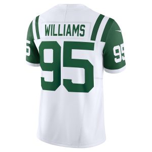 Men's New York Jets Quinnen Williams Nike White Classic Alternate Vapor F.U.S.E. Limited Jersey - GNE DROP398