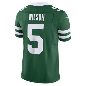 Men's New York Jets Garrett Wilson Nike Legacy Green Vapor F.U.S.E. Limited Jersey - GNE DROP399