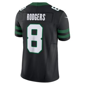 Men's New York Jets Aaron Rodgers Nike Legacy Black Alternate Vapor F.U.S.E. Limited Jersey - GNE DROP401