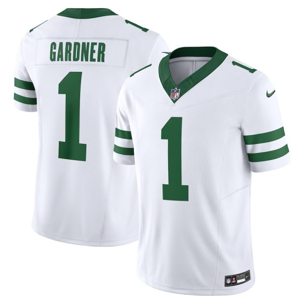 Men's New York Jets Ahmad Sauce Gardner Nike Legacy White Vapor F.U.S.E. Limited Jersey - GNE DROP406