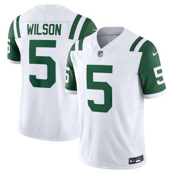 Men's New York Jets Garrett Wilson Nike White Classic Alternate Vapor F.U.S.E. Limited Jersey - GNE DROP408