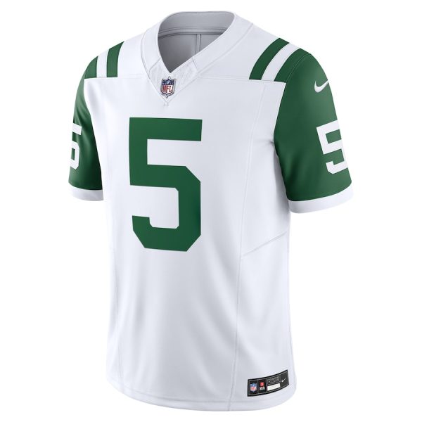 Men's New York Jets Garrett Wilson Nike White Classic Alternate Vapor F.U.S.E. Limited Jersey - GNE DROP408