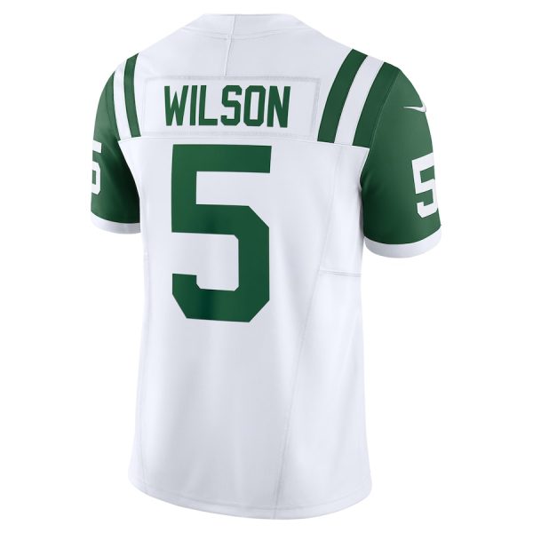 Men's New York Jets Garrett Wilson Nike White Classic Alternate Vapor F.U.S.E. Limited Jersey - GNE DROP408