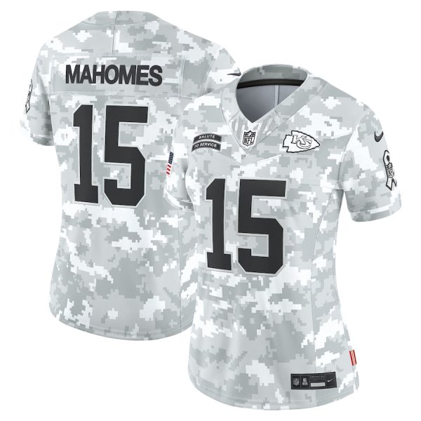 Women's Kansas City Chiefs Patrick Mahomes Nike Arctic Camo 2024 Salute to Service Limited Jersey - GNE DROP442