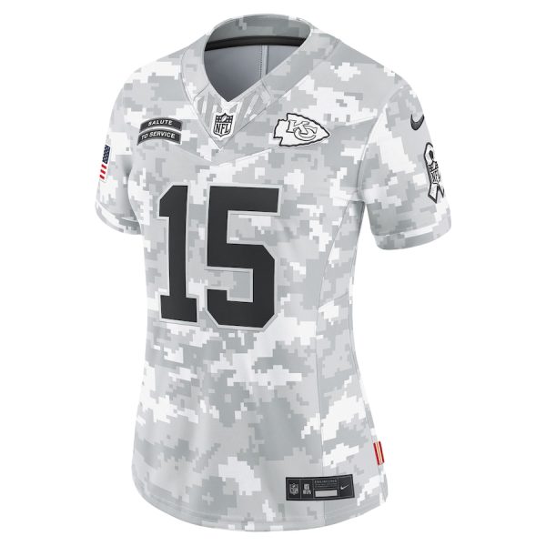 Women's Kansas City Chiefs Patrick Mahomes Nike Arctic Camo 2024 Salute to Service Limited Jersey - GNE DROP442