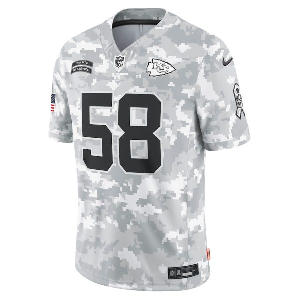 Men's Kansas City Chiefs Derrick Thomas Nike Arctic Camo 2024 Salute to Service Retired Player Limited Jersey - GNE DROP444