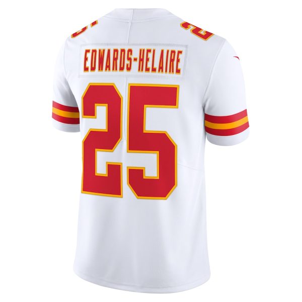 Men's Kansas City Chiefs Clyde Edwards-Helaire Nike White Vapor Limited Jersey - GNE DROP445