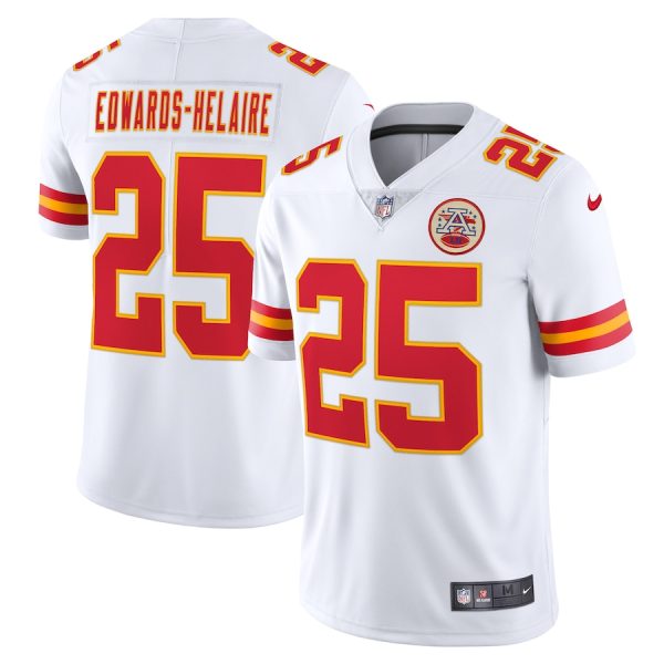 Men's Kansas City Chiefs Clyde Edwards-Helaire Nike White Vapor Limited Jersey - GNE DROP445