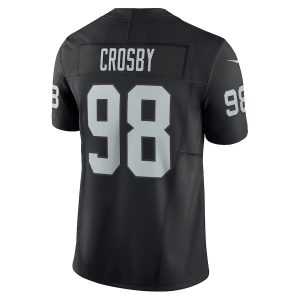 Men's Las Vegas Raiders Maxx Crosby Nike Black Vapor F.U.S.E. Limited Jersey - GNE DROP447