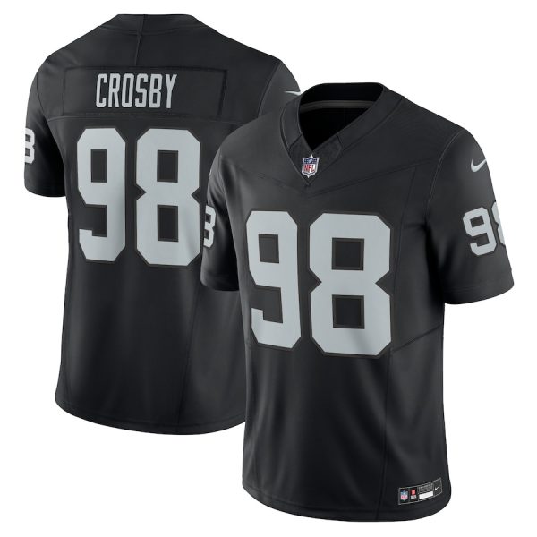 Men's Las Vegas Raiders Maxx Crosby Nike Black Vapor F.U.S.E. Limited Jersey - GNE DROP447