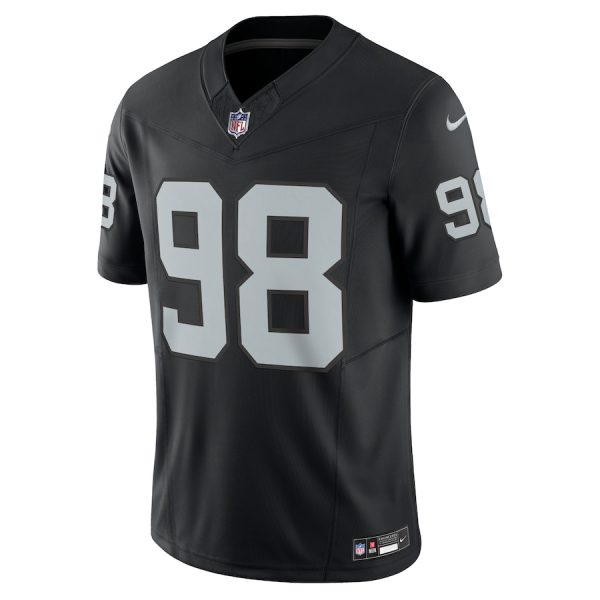 Men's Las Vegas Raiders Maxx Crosby Nike Black Vapor F.U.S.E. Limited Jersey - GNE DROP447