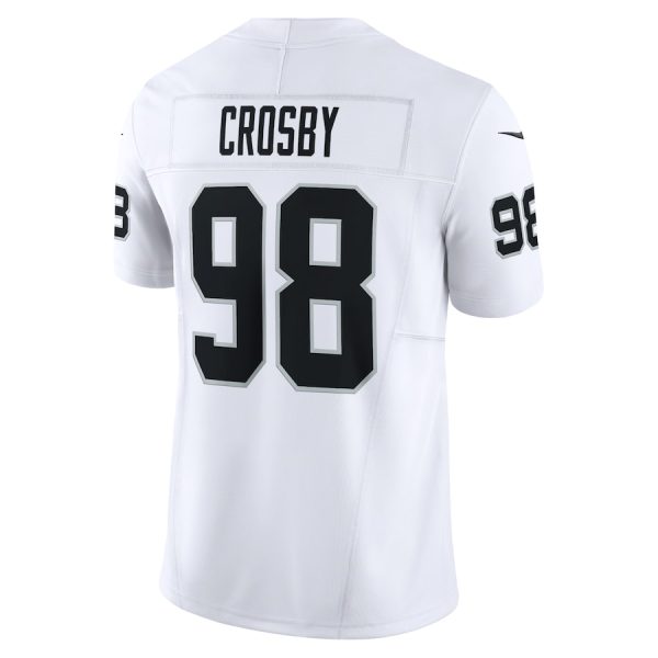 Men's Las Vegas Raiders Maxx Crosby Nike White Vapor F.U.S.E. Limited Jersey - GNE DROP448