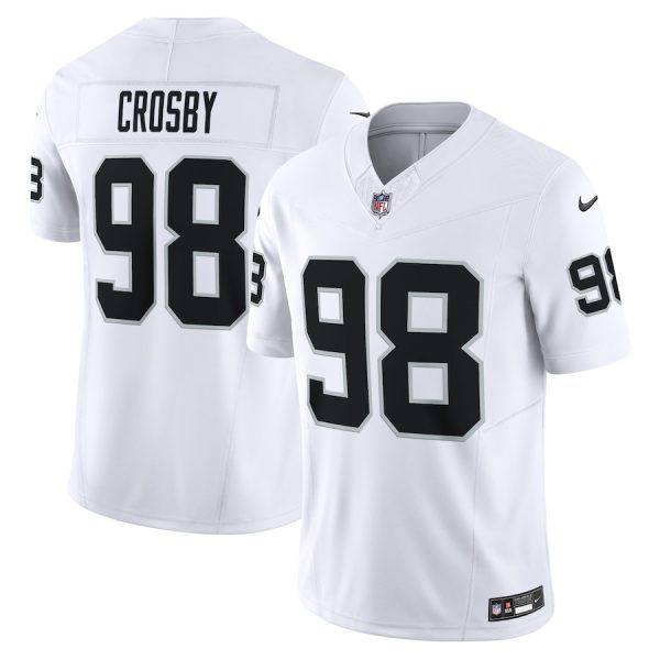 Men's Las Vegas Raiders Maxx Crosby Nike White Vapor F.U.S.E. Limited Jersey - GNE DROP448