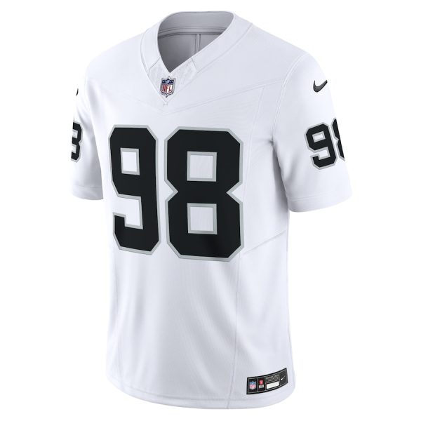 Men's Las Vegas Raiders Maxx Crosby Nike White Vapor F.U.S.E. Limited Jersey - GNE DROP448