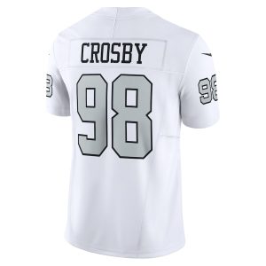 Men's Las Vegas Raiders Maxx Crosby Nike White Vapor F.U.S.E. Limited Jersey - GNE DROP449