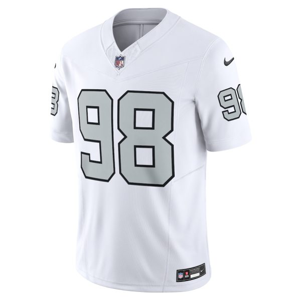 Men's Las Vegas Raiders Maxx Crosby Nike White Vapor F.U.S.E. Limited Jersey - GNE DROP449