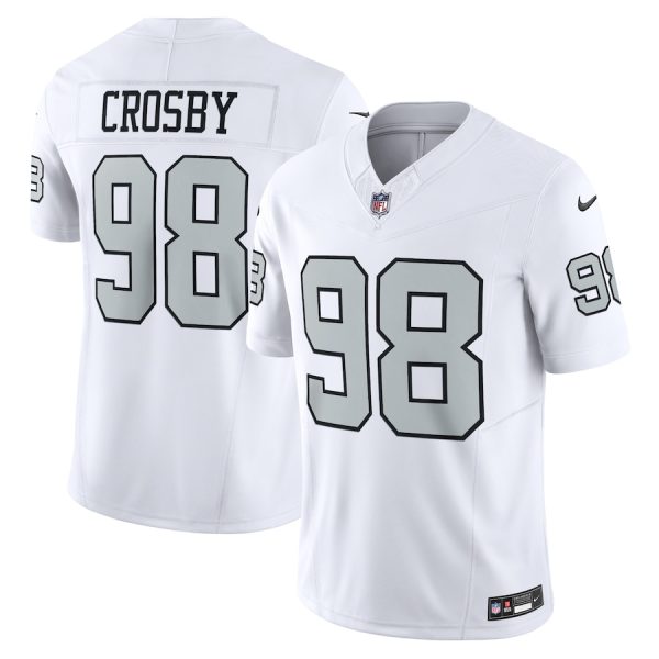 Men's Las Vegas Raiders Maxx Crosby Nike White Vapor F.U.S.E. Limited Jersey - GNE DROP449