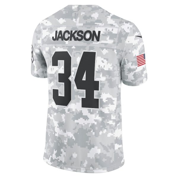 Men's Las Vegas Raiders Bo Jackson Nike Arctic Camo 2024 Salute to Service Retired Player Limited Jersey - GNE DROP450