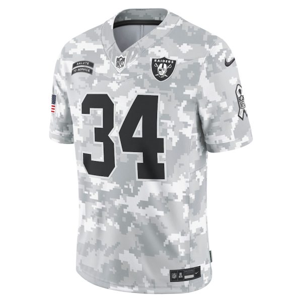 Men's Las Vegas Raiders Bo Jackson Nike Arctic Camo 2024 Salute to Service Retired Player Limited Jersey - GNE DROP450