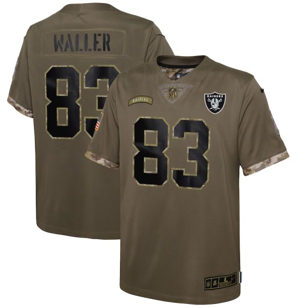 Youth Las Vegas Raiders Darren Waller Nike Olive Salute To Service Player Limited Jersey - GNE DROP458