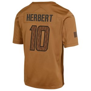 Men's Los Angeles Chargers Justin Herbert Nike Brown Salute To Service Limited Jersey - GNE DROP475