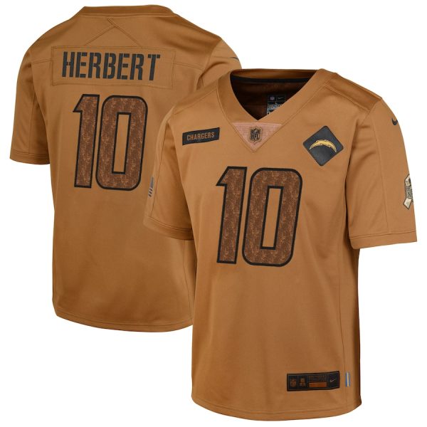 Men's Los Angeles Chargers Justin Herbert Nike Brown Salute To Service Limited Jersey - GNE DROP475