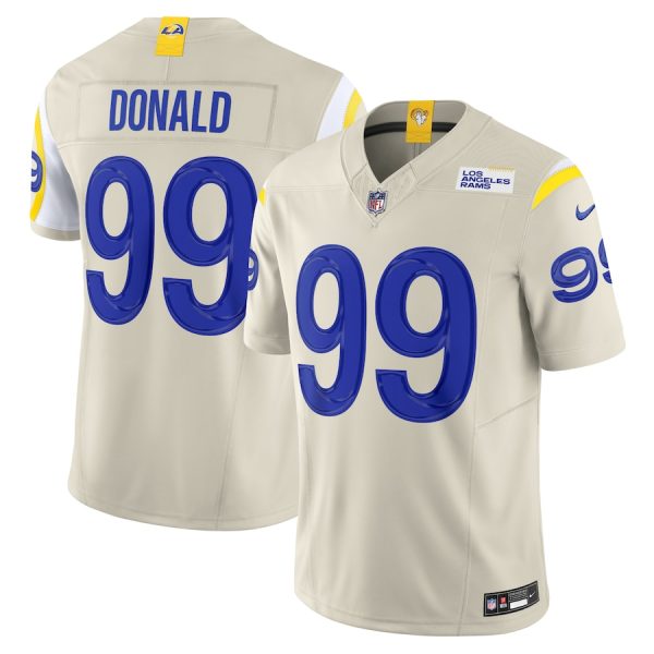 Men's Los Angeles Rams Aaron Donald Nike Bone Alternate Vapor F.U.S.E. Limited Jersey - GNE DROP481