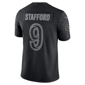 Men's Los Angeles Rams Matthew Stafford Nike Black RFLCTV Limited Jersey - GNE DROP486