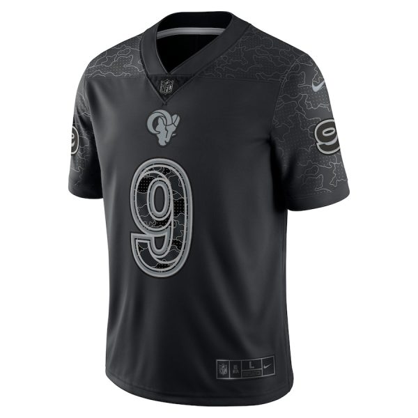 Men's Los Angeles Rams Matthew Stafford Nike Black RFLCTV Limited Jersey - GNE DROP486