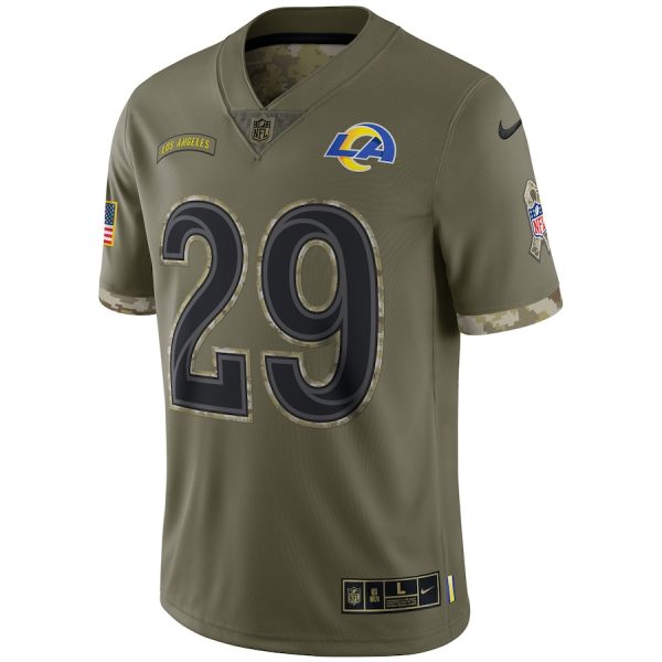 Men's Los Angeles Rams Eric Dickerson Nike Olive Salute To Service Retired Player Limited Jersey - GNE DROP496