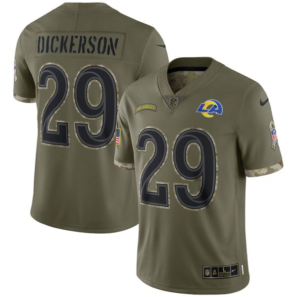 Men's Los Angeles Rams Eric Dickerson Nike Olive Salute To Service Retired Player Limited Jersey - GNE DROP496