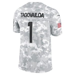 Men's Miami Dolphins Tua Tagovailoa Nike Arctic Camo 2024 Salute to Service Limited Jersey - GNE DROP504