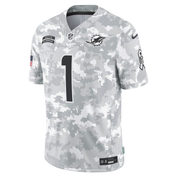 Men's Miami Dolphins Tua Tagovailoa Nike Arctic Camo 2024 Salute to Service Limited Jersey - GNE DROP504