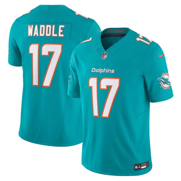 Men's Miami Dolphins Jaylen Waddle Nike Aqua Vapor F.U.S.E. Limited Jersey - GNE DROP505