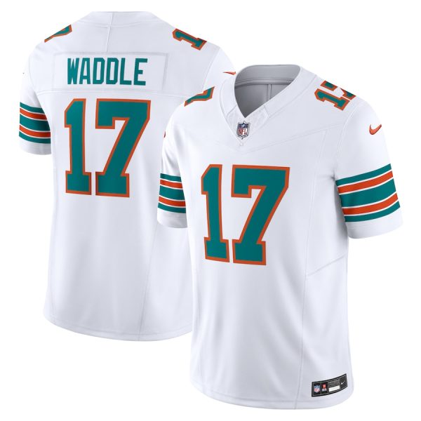 Men's Miami Dolphins Jaylen Waddle Nike White Vapor F.U.S.E. Limited Jersey - GNE DROP508